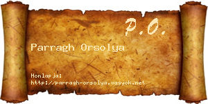 Parragh Orsolya névjegykártya
